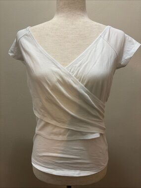 Express White Wrap-Front Women's Top L